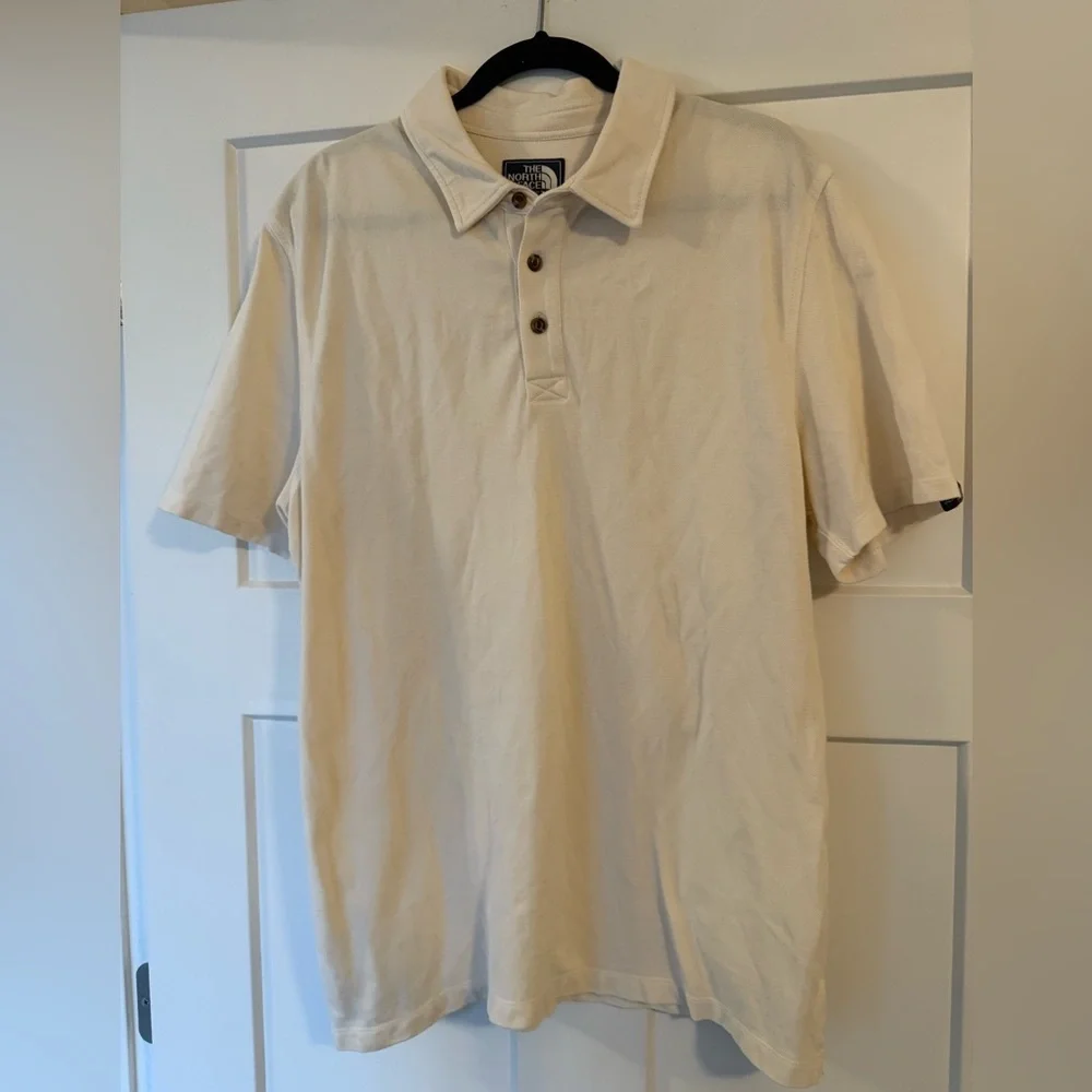 North Face cotton button down polo sz l
